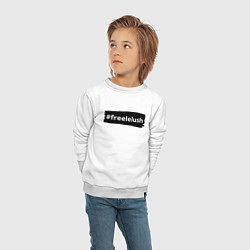 Свитшот хлопковый детский Free Lelush - Strokes, цвет: белый — фото 2