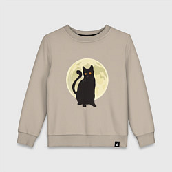 Свитшот хлопковый детский Moon Cat, цвет: миндальный