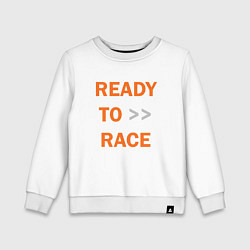 Свитшот хлопковый детский KTM READY TO RACE спина Z, цвет: белый