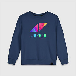 Свитшот хлопковый детский AVICII RAIBOW, цвет: тёмно-синий