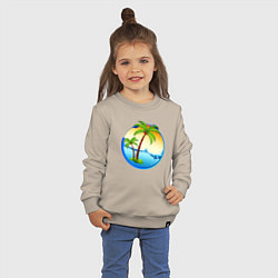 Свитшот хлопковый детский Palm beach, цвет: миндальный — фото 2