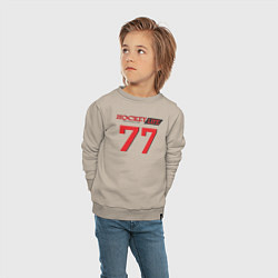 Свитшот хлопковый детский Hockey life Number series, цвет: миндальный — фото 2