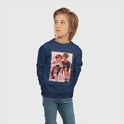 Свитшот хлопковый детский BTS Vogue, цвет: тёмно-синий — фото 2
