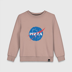 Свитшот хлопковый детский NASA Pizza, цвет: пыльно-розовый