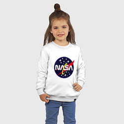 Свитшот хлопковый детский Space NASA, цвет: белый — фото 2