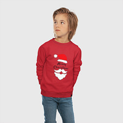 Свитшот хлопковый детский Santa Merry Christmas, цвет: красный — фото 2