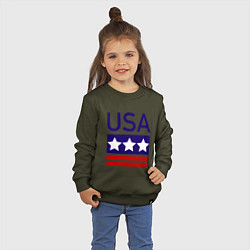 Свитшот хлопковый детский USA, цвет: хаки — фото 2