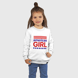 Свитшот хлопковый детский American girl, цвет: белый — фото 2
