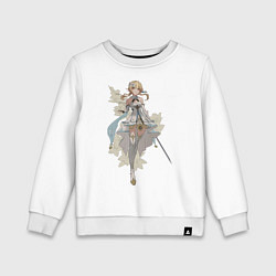 Свитшот хлопковый детский Люмин с цветами, цвет: белый