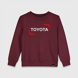 Свитшот хлопковый детский Тойота - Огонь, цвет: меланж-бордовый
