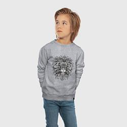 Свитшот хлопковый детский Голова Льва с узором Мандала, цвет: меланж — фото 2