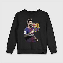 Свитшот хлопковый детский Lionel Messi Barcelona Argentina, цвет: черный