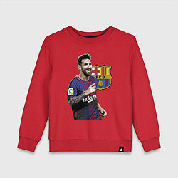 Свитшот хлопковый детский Lionel Messi Barcelona Argentina, цвет: красный