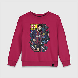 Свитшот хлопковый детский Messi Barcelona Argentina Striker, цвет: маджента