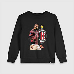 Свитшот хлопковый детский Zlatan Ibrahimovic Milan Italy, цвет: черный