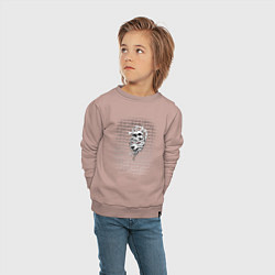 Свитшот хлопковый детский Скандинавские символы, цвет: пыльно-розовый — фото 2