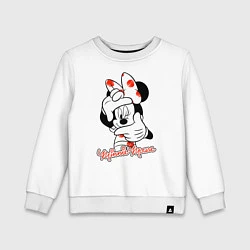 Свитшот хлопковый детский Minnie Mouse, цвет: белый