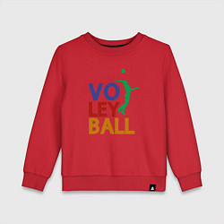 Свитшот хлопковый детский Game Volleyball, цвет: красный