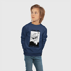 Свитшот хлопковый детский Позвони мне сатору годзе, цвет: тёмно-синий — фото 2