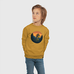 Свитшот хлопковый детский Брось себе вызов, цвет: горчичный — фото 2