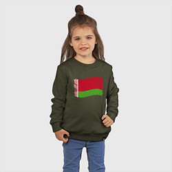 Свитшот хлопковый детский Флаг - Беларусь, цвет: хаки — фото 2