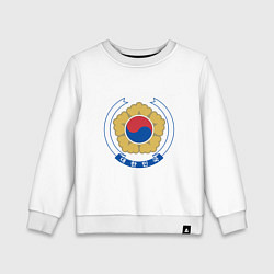Свитшот хлопковый детский Корея Корейский герб, цвет: белый