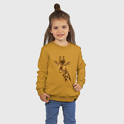 Свитшот хлопковый детский Жираф Жора, цвет: горчичный — фото 2