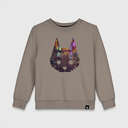 Свитшот хлопковый детский Stray: City Cat, цвет: утренний латте