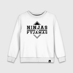 Свитшот хлопковый детский Ninjas In Pyjamas, цвет: белый