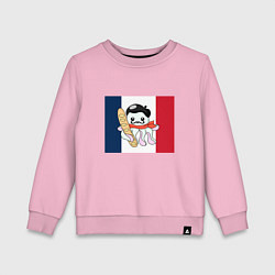 Свитшот хлопковый детский Осьминог француз, цвет: светло-розовый