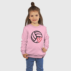 Свитшот хлопковый детский Love Volleyball, цвет: светло-розовый — фото 2