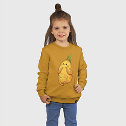 Свитшот хлопковый детский Милая картошка, цвет: горчичный — фото 2