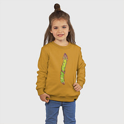 Свитшот хлопковый детский Спаржа, цвет: горчичный — фото 2