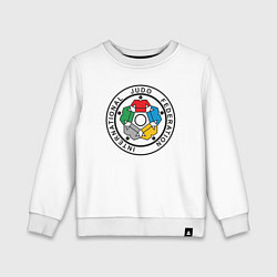 Свитшот хлопковый детский Judo Federation, цвет: белый
