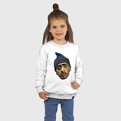 Свитшот хлопковый детский Nipsey Face, цвет: белый — фото 2