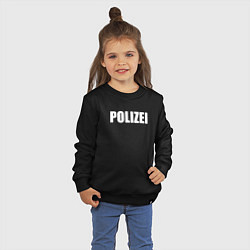 Свитшот хлопковый детский POLIZEI Полиция Надпись Белая, цвет: черный — фото 2