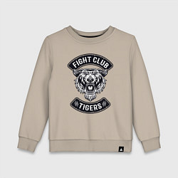 Свитшот хлопковый детский Fight Club Tigers, цвет: миндальный