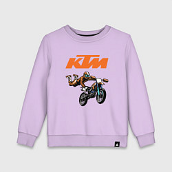 Свитшот хлопковый детский KTM МОТОКРОСС Z, цвет: лаванда