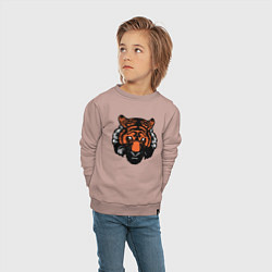 Свитшот хлопковый детский Bad Tiger, цвет: пыльно-розовый — фото 2
