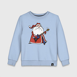 Свитшот хлопковый детский Дед Мороз гитарист, цвет: мягкое небо