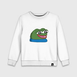 Свитшот хлопковый детский Pepe happy Пепе хеппи, цвет: белый