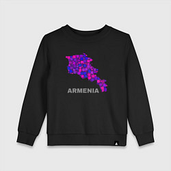 Свитшот хлопковый детский Армения Armenia, цвет: черный