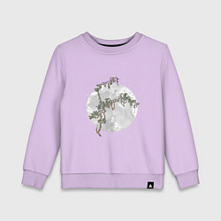 Свитшот хлопковый детский Дерево под луной в китайском стиле, цвет: лаванда