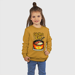 Свитшот хлопковый детский Calcifer cook, цвет: горчичный — фото 2