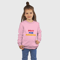 Свитшот хлопковый детский Pray Armenia, цвет: светло-розовый — фото 2