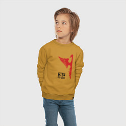 Свитшот хлопковый детский 30 Seconds to Mars красный орел, цвет: горчичный — фото 2