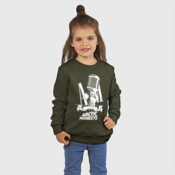 Свитшот хлопковый детский Arctic Monkeys, рок, цвет: хаки — фото 2