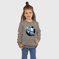 Свитшот хлопковый детский BMW самая престижная марка автомобиля, цвет: утренний латте — фото 2