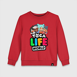 Свитшот хлопковый детский TOCA LIFE WORLD ТОКА ЛАЙФ ВОРЛД ПЕРСОНАЖИ, цвет: красный