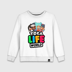 Свитшот хлопковый детский TOCA LIFE WORLD ТОКА ЛАЙФ ВОРЛД ПЕРСОНАЖИ, цвет: белый